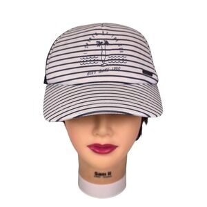 Roxy Womens Trucker Hat Navy White Striped Inspired By The Sea Snapback Cap